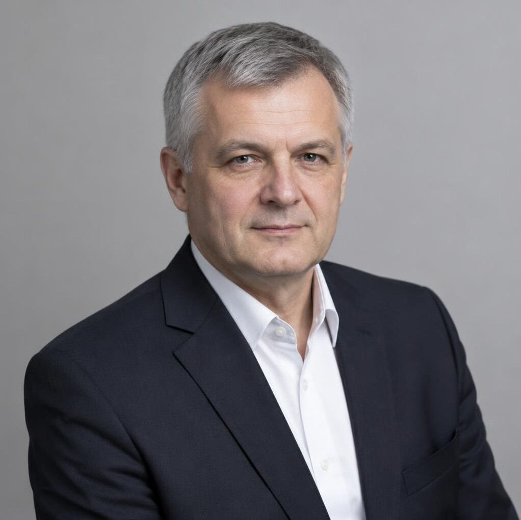 Portrait of a Polish man in a business suit