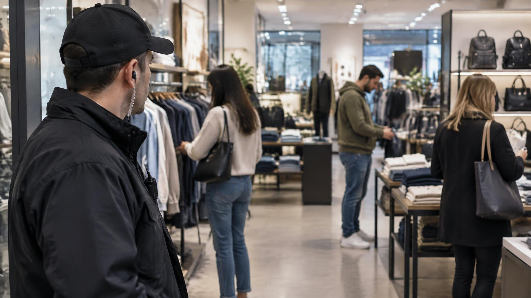 store detective watching customers